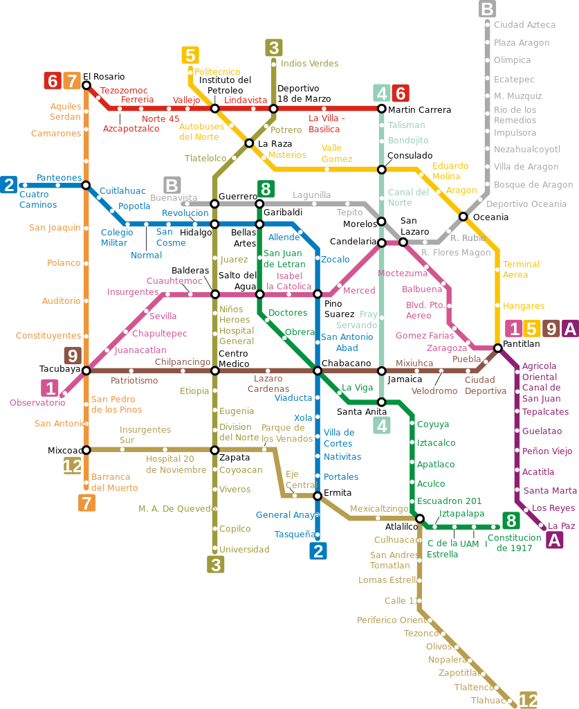 Mapa metro ciudad de mexico